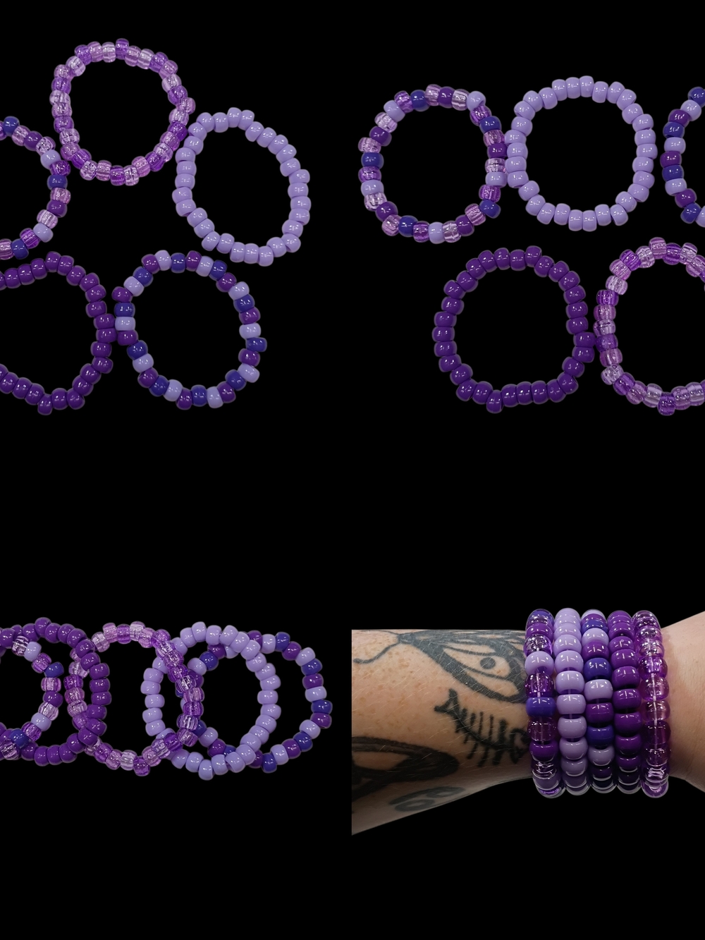 Midnight Magic Stack - Singles - Kandi Bracelet - EDM Rave Festival Jewelry